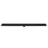 1200mm Bathroom Shower Black Grate Drain w/Centre outlet Floor Waste Square Pattern