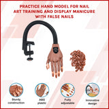 Practice Hand Model for Nail Art Training and Display Manicure with false nails - Front View
