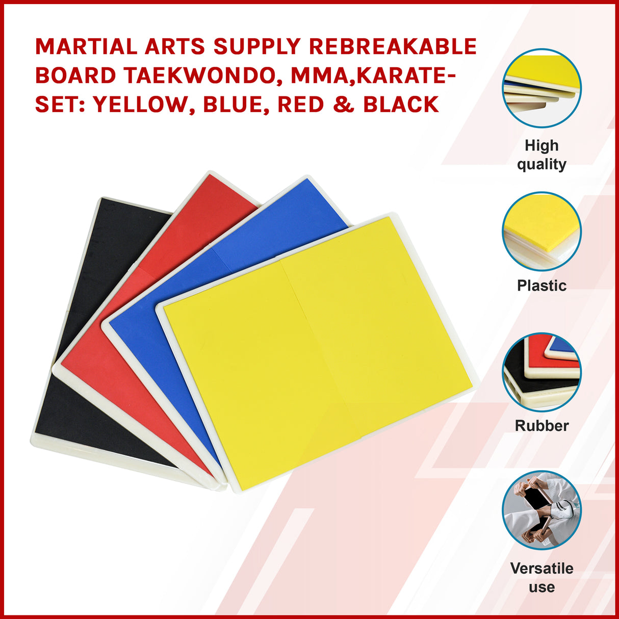 Rebreakable Martial Arts Training Boards Set for Taekwondo MMA Karate