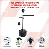 Free Standing Punching Bag Speedball Boxing Reflex Training Dummy - 45-Degree Angle