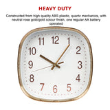 Modern Wall Clock Silent Non-Ticking Quartz Battery Operated Gold - Close-Up Angle
