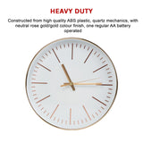 Modern Wall Clock Silent Non-Ticking Quartz Battery Operated Gold - Close-Up Angle