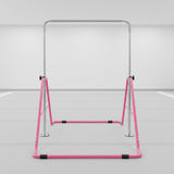 Kids Gymnastics Bars Training Horizontal Bar Monkey Kip Bar Pink - Side View