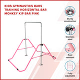 Kids Gymnastics Bars Training Horizontal Bar Monkey Kip Bar Pink - Top-Down View