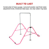 Kids Gymnastics Bars Training Horizontal Bar Monkey Kip Bar Pink - Rear View