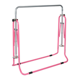 Kids Gymnastics Bars Training Horizontal Bar Monkey Kip Bar Pink - Close-Up Angle