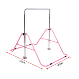 Kids Gymnastics Bars Training Horizontal Bar Monkey Kip Bar Pink - Low Angle