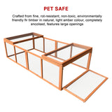 Chicken coop LARGE Run Guinea Pig Cage Villa Extension Rabbit hutch house pen - Close-Up Angle