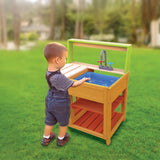 Childrens Outdoor Play Mud Kitchen Sand Pit with Display Shelf