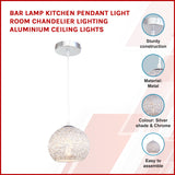Bar Lamp Kitchen Pendant Light Room Chandelier Lighting Aluminium Ceiling Lights - Front View