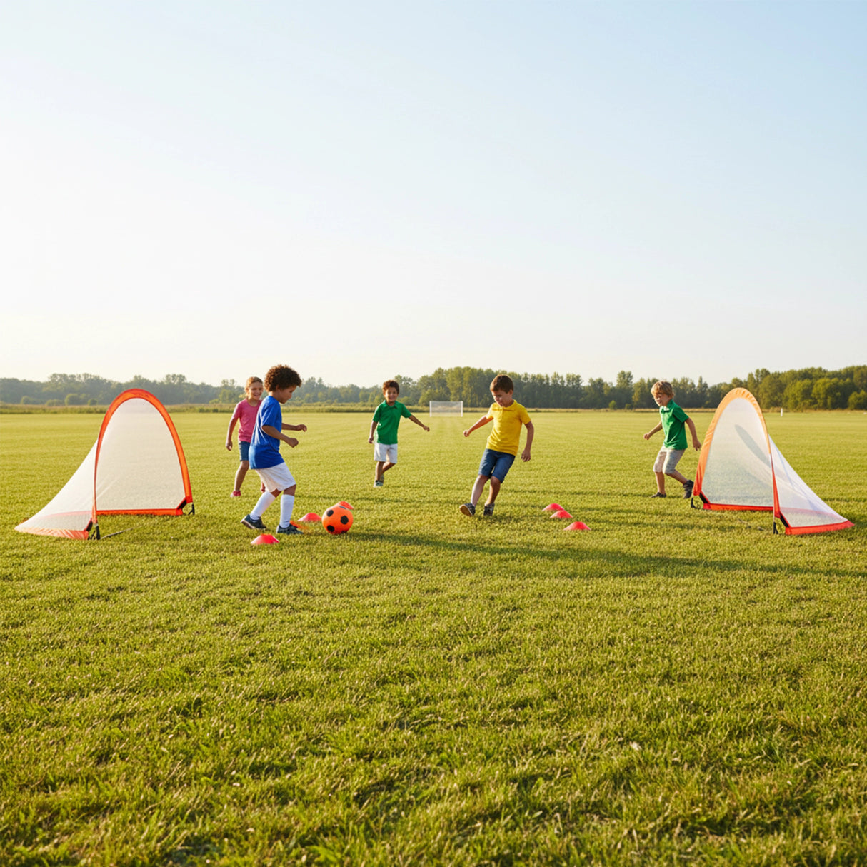 Portable Kids Soccer Goal Set with Cones