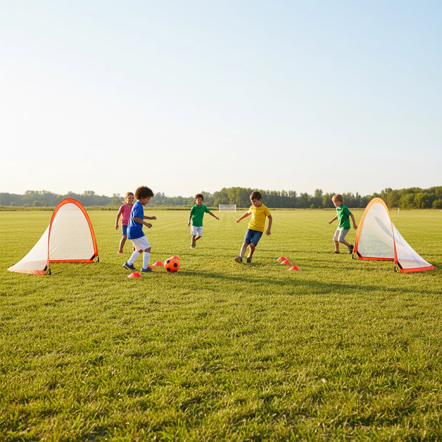 Portable Kids Soccer Goal Set with Cones