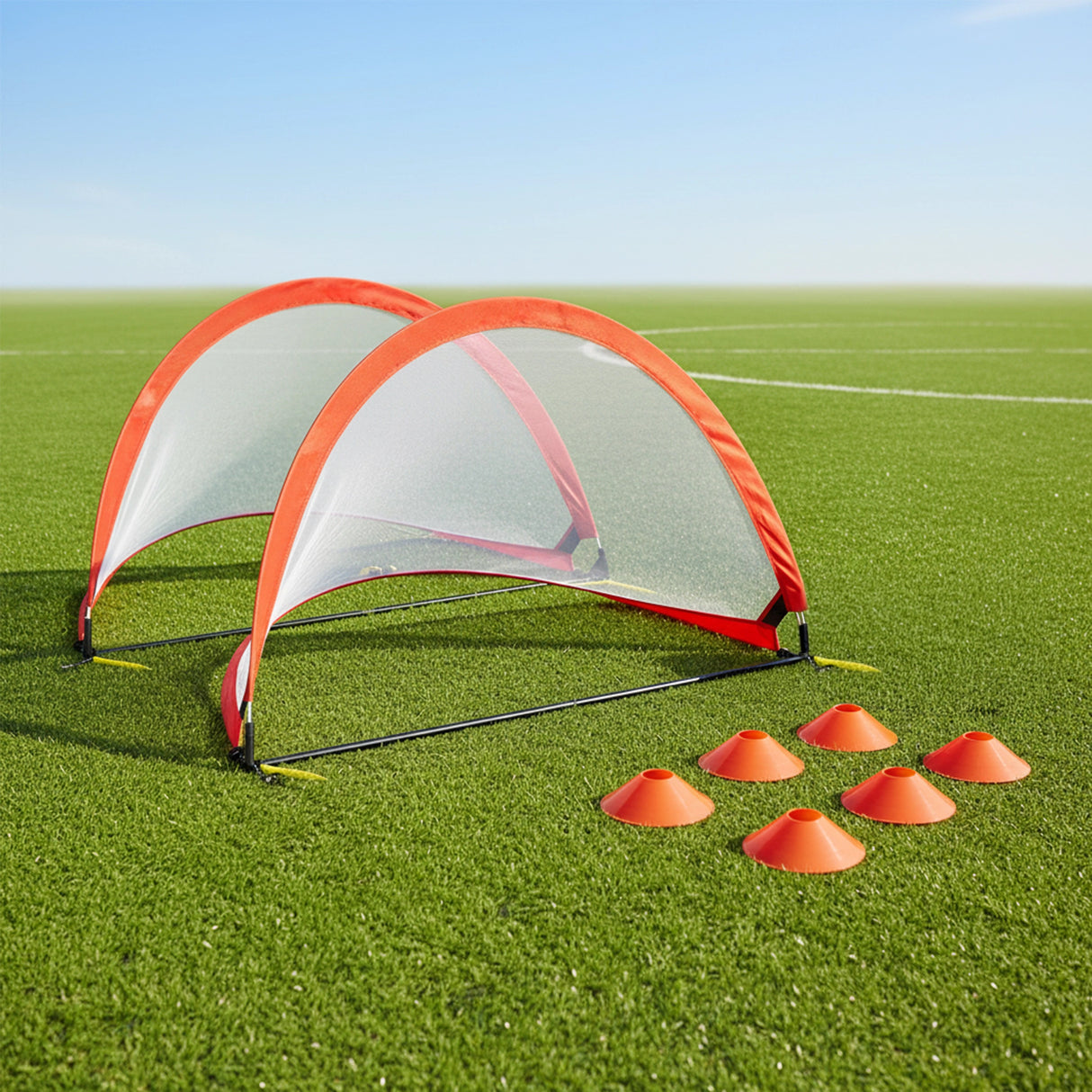 Portable Kids Soccer Goal Set with Cones
