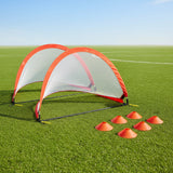 Portable Kids Soccer Goal Set with Cones - Top-Down View