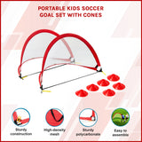 Portable Kids Soccer Goal Set with Cones - Low Angle