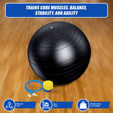 75cm Static Strength Exercise Stability Ball with Pump - Low Angle