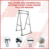 Pull-up Bar Free Standing Pull up Stand Sturdy Frame Indoor Pull Ups Machine - 45-Degree Angle