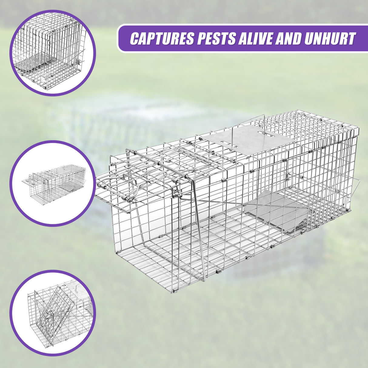 Trap Humane Possum Cage Live Animal Safe Catch Rabbit Cat Hare Fox Bird