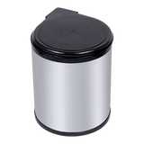 Kitchen Swing Pull Out Bin Stainless Steel Garbage Rubbish Waste Trash Can 14L - Close-Up Angle