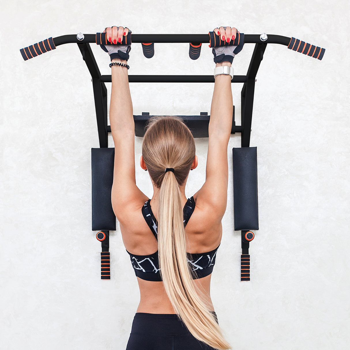 Heavy Duty Wall Mounted Power Station Pull Up Dip Knee Raise Bar