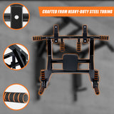 Heavy Duty Wall Mounted Power Station Pull Up Dip Knee Raise Bar - Low Angle