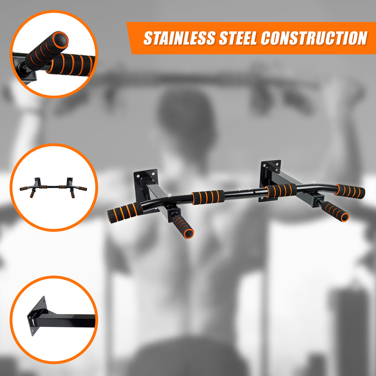 Heavy Duty Pull Up Bar Home Gym Chin Up Bar Wall Ceiling Mount