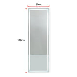 LED Full Length Mirror Standing Floor Makeup Wall Light Mirror 1.6M - Low Angle