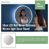 50cm LED Wall Mirror Bathroom Mirrors Light Decor Round - Low Angle