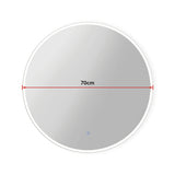 70cm LED Wall Mirror Bathroom Mirrors Light Decor Round - Extra Image