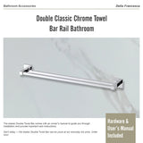 Double Classic Chrome Towel Bar Rail Bathroom - Extra Image