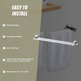 Double Classic Chrome Towel Bar Rail Bathroom