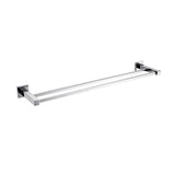 Double Classic Chrome Towel Bar Rail Bathroom - Side View