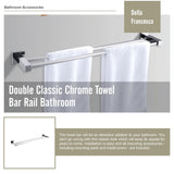 Double Classic Chrome Towel Bar Rail Bathroom - Extra Image