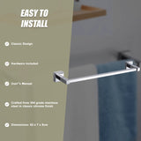 Classic Chrome Towel Bar Rail Bathroom - Extra Image