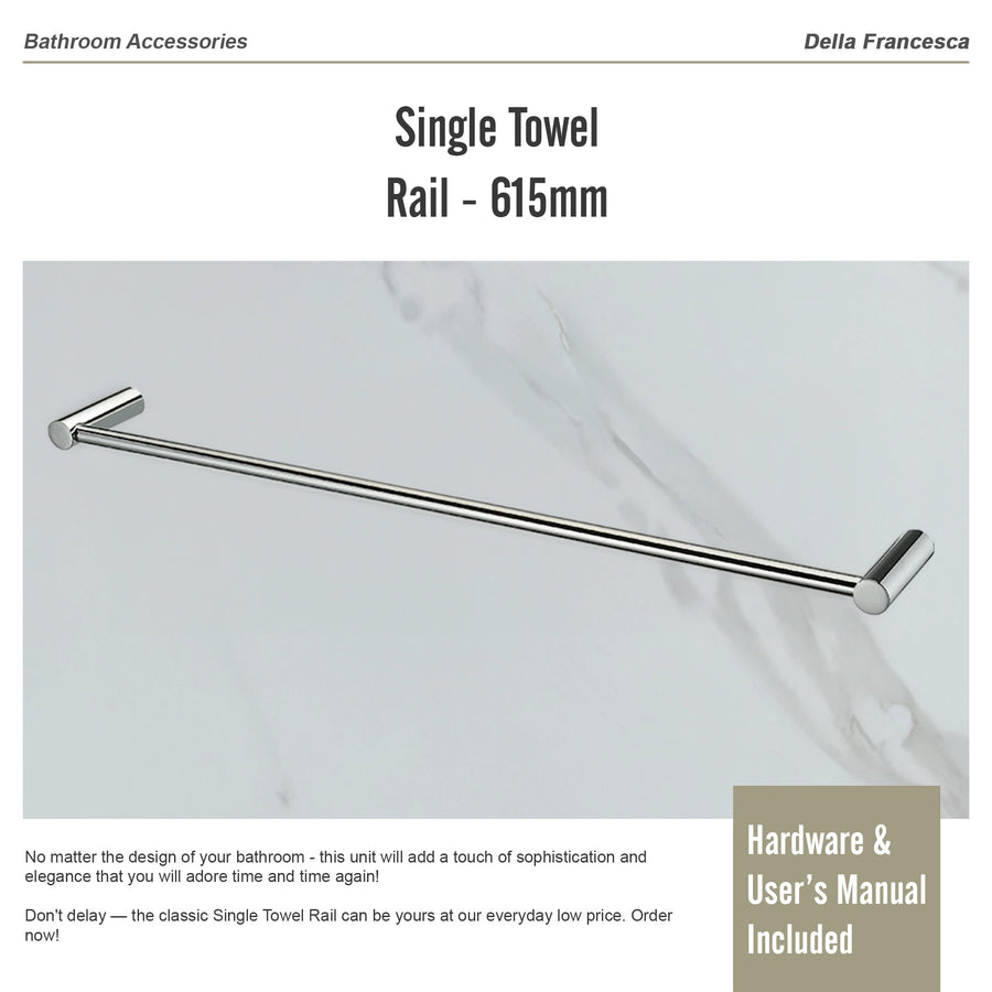 Single Towel Rail - 615mm