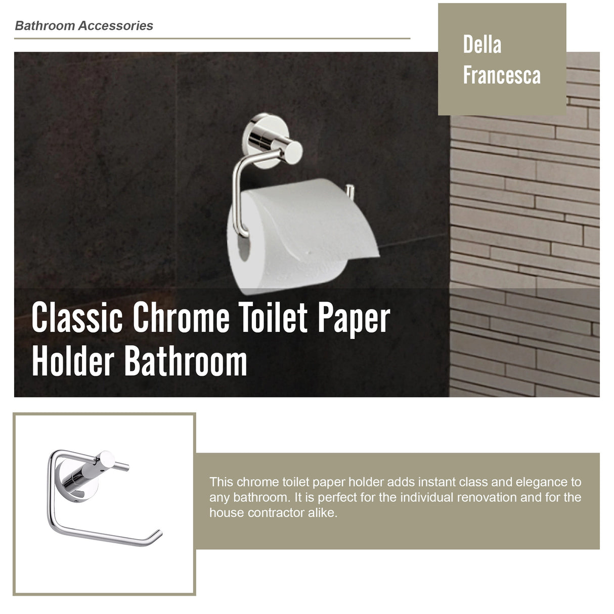 Classic Chrome Toilet Paper Holder Bathroom