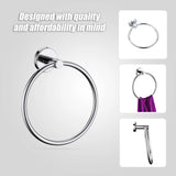 Classic Chrome Towel Bar Rail Ring Bathroom