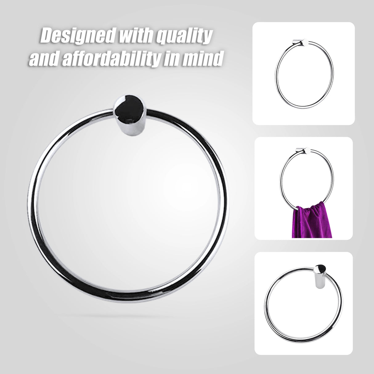 Towel Ring Rail Grade 304 Stainless Steel 18cm