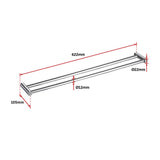 Double Towel Rail Grade 304 Stainless Steel 620mm - Extra Image