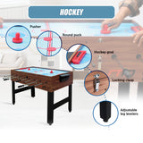 4FT 3-in-1 Games Foosball Soccer Hockey Pool Table - Low Angle