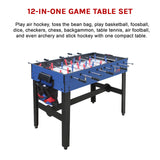 4FT 12-in-1 Combo Games Tables Foosball Soccer Basketball Hockey Pool Table Tennis - Top-Down View