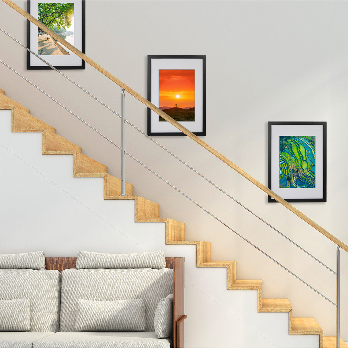 Photo Frames Collage Black A3 Picture Frame Wall Set Home Decor 3PCS