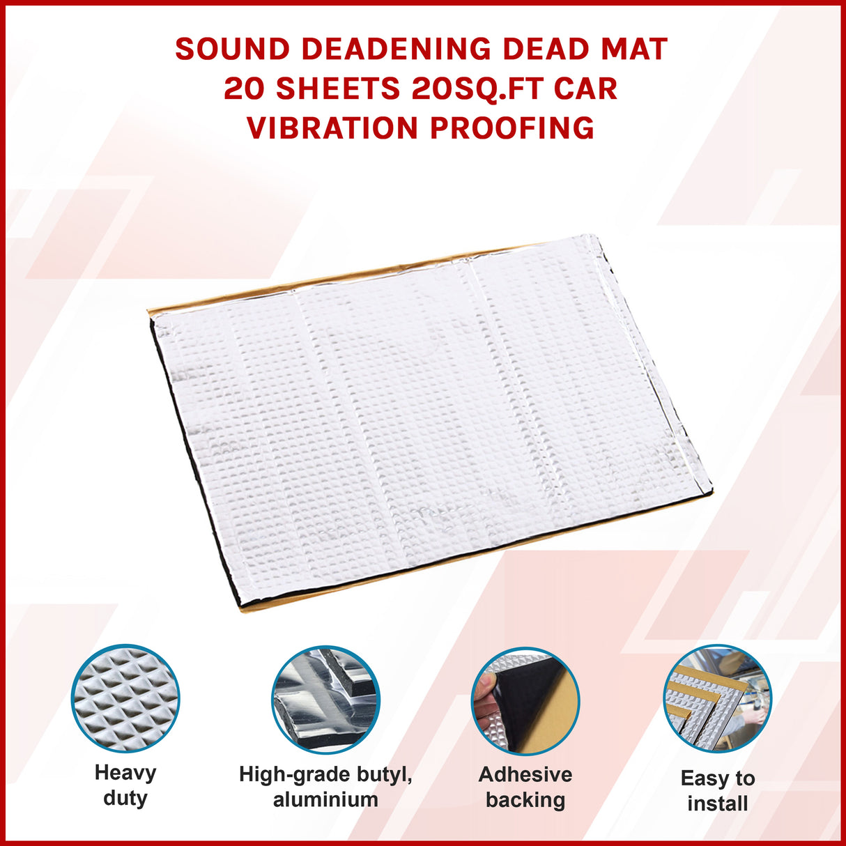 Sound Deadening Dead Mat 20 Sheets 20sq.ft Car Vibration Proofing
