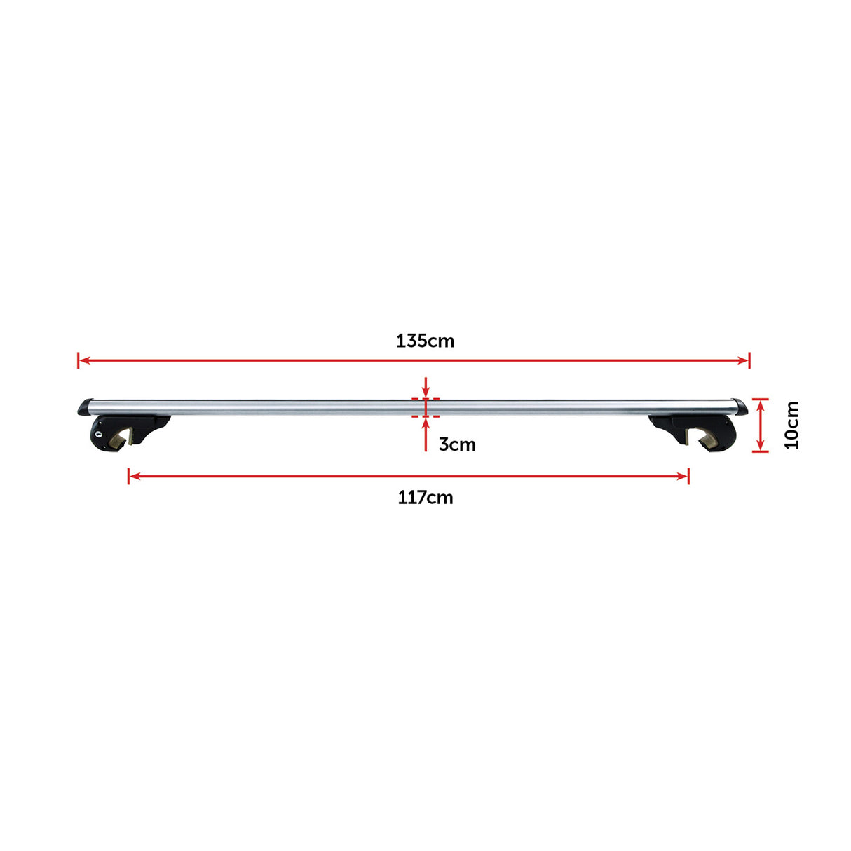 Universal Car Top Roof Rail Rack Cross Bar Aluminium Lockable 1350MM