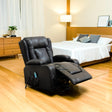 Recliner Chair &ndash; Electric Massage Lift Chair with Heat Function PU Leather Lounge Sofa Black