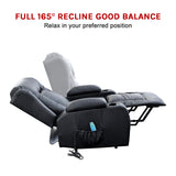 Recliner Chair &ndash; Electric Massage Lift Chair with Heat Function PU Leather Lounge Sofa Black