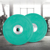 Set of 2 x 10KG PRO Olympic Rubber Bumper Weight Plate - Top-Down View