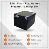 3 IN 1 Foam Plyo Games Plyometric Jump Box - Low Angle