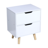 Wooden Bedside Table 2 Drawers Cabinet Storage Night Stand - Top-Down View