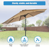 9FT Patio Umbrella Outdoor Garden Table Umbrella with 8 Sturdy Ribs - Rear View